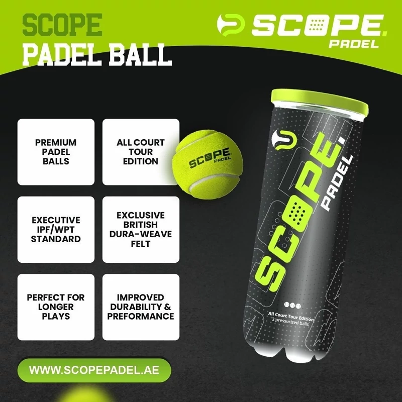 توپ پدل (تنیس پدل، اسکواش) Scope Padel قوطی 3 عددی اورجینال