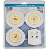 چراغ زیر کابینتی ریموت دار ۳ عددی LED مهتابی مناسب کمد/اتاق خواب/اشپزخانه و ...